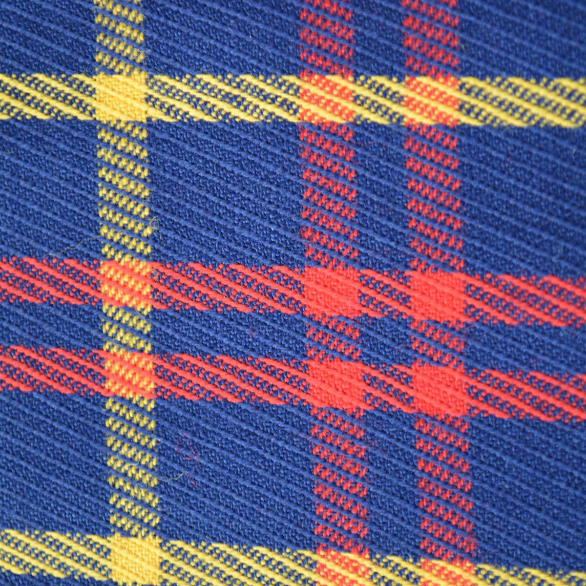 Lightweight Blue Tartan Wool Fabric with Red and Yellow Stripes Dress and Skirt Material 61 Inch Wide | By the Yard