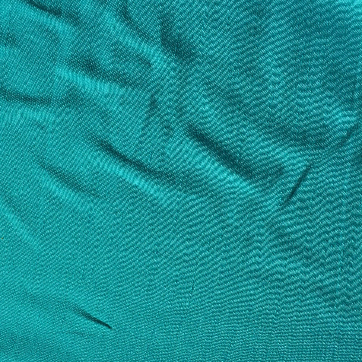 Raw Silk Noil Fabric Aqua Dupioni / broadcloth 60" Wide Luxury Fabric | By the Yard