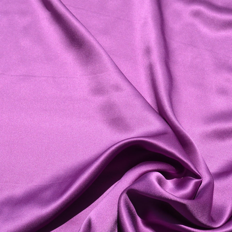 Pure Silk Charmeuse Fabric | Purple Designer Deadstock | Dresses, Skirts, Blouses | By the Yard
