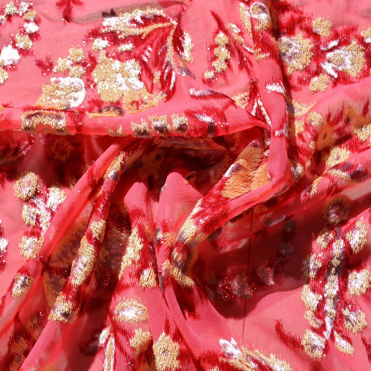 Pink | silk polyester blend | Velvet Burnout | Designer Deadstock | Velvet |By the Yard