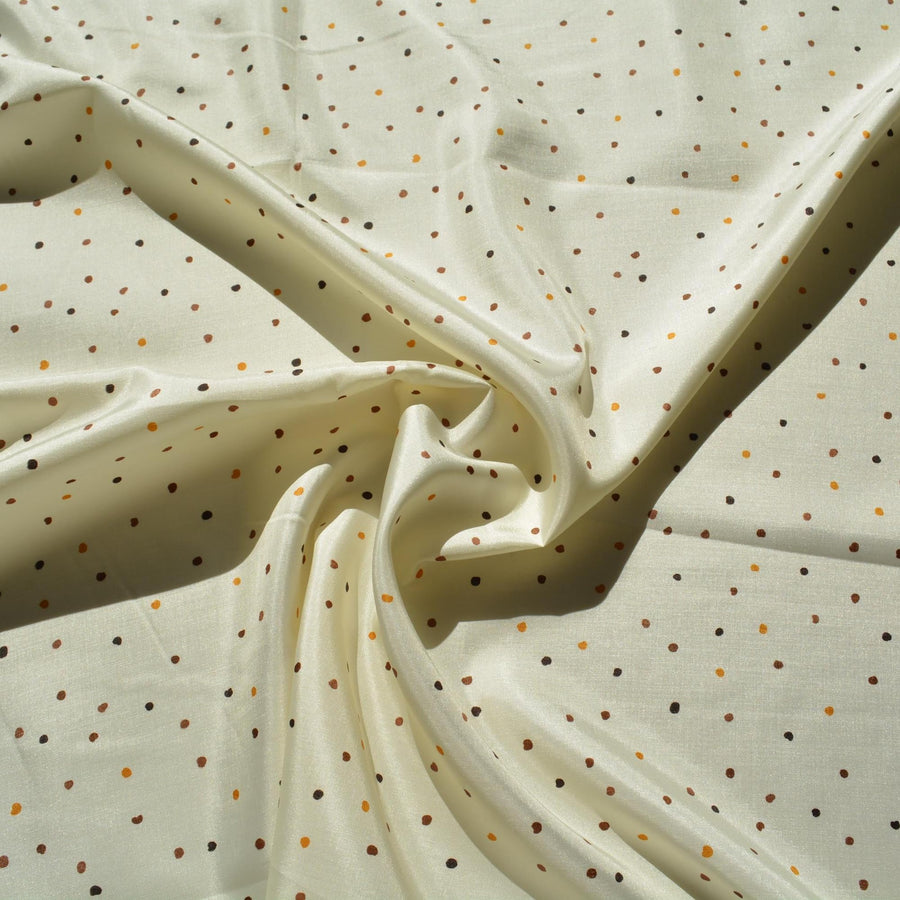 Ivory dotted Taffeta Fabric | Vintage Deadstock | By the Yard