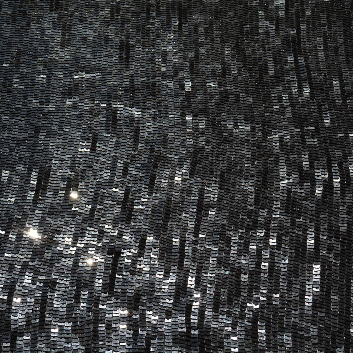 Black sequined (partially damaged) Sequined Fabric Fabric | Designer Deadstock Yardage |By the Yard