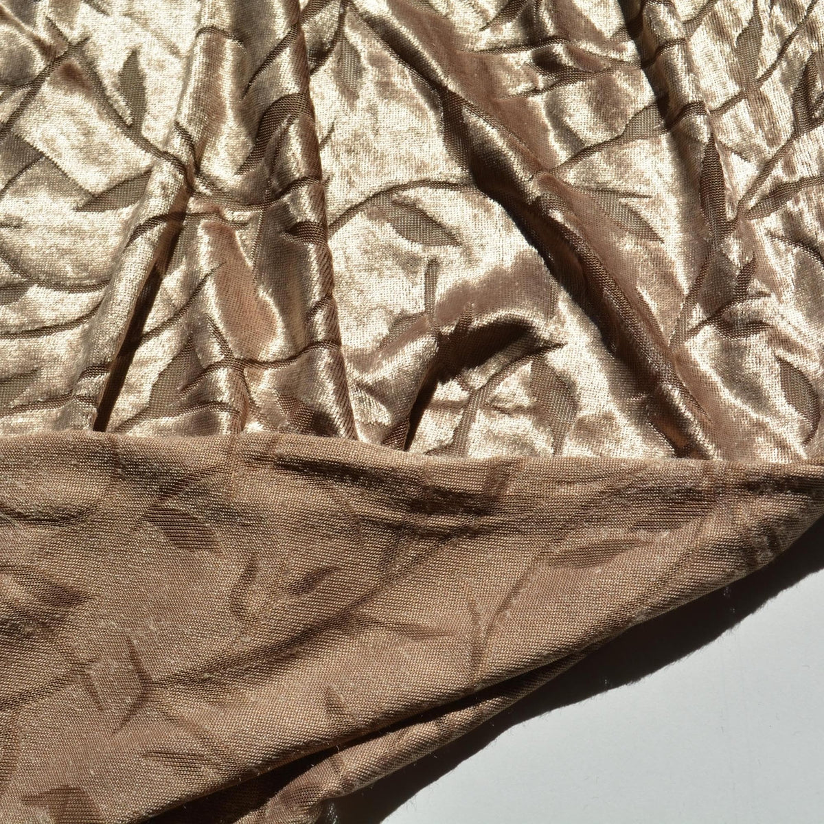 Gold Silk Jersey Knit | Velvet Fabric | Designer Deadstock Yardage |By the Yard