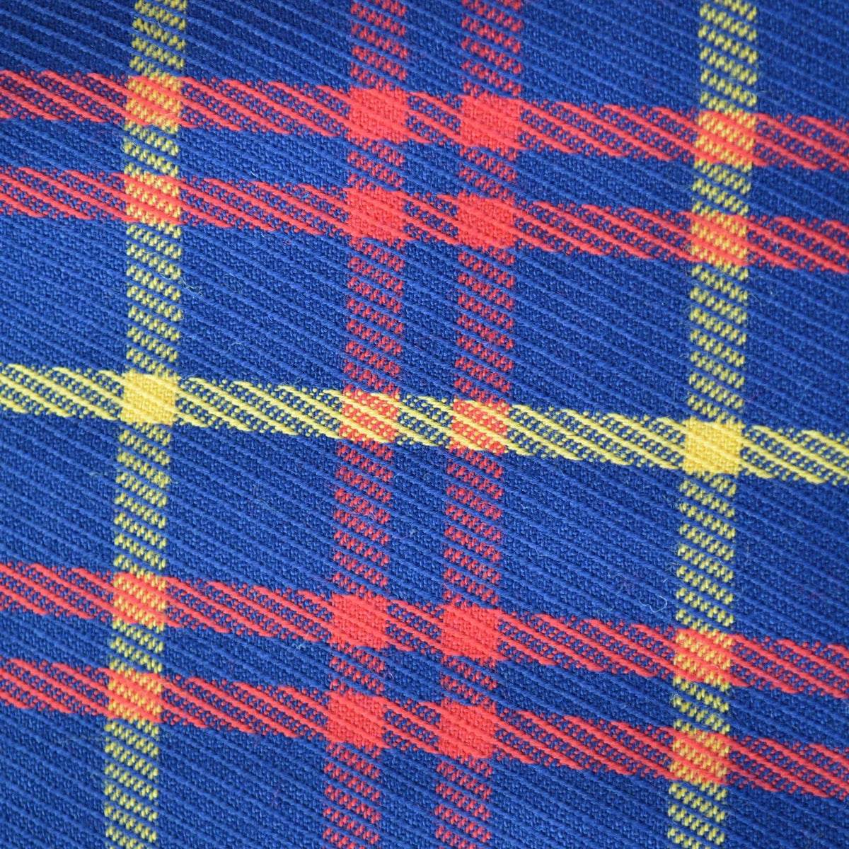 Lightweight Blue Tartan Wool Fabric with Red and Yellow Stripes Dress and Skirt Material 61 Inch Wide | By the Yard