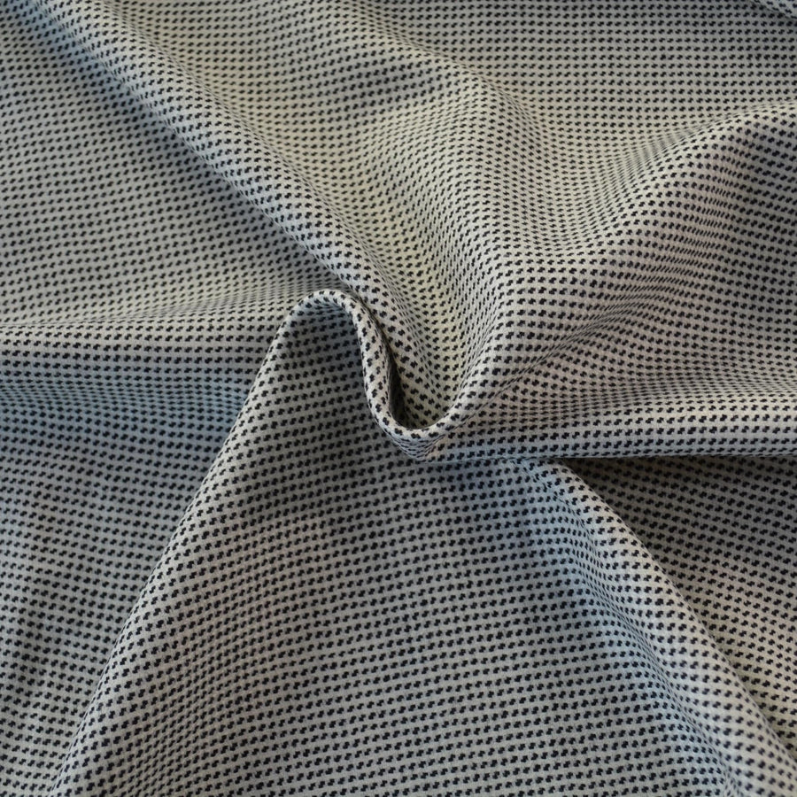 European Pure Wool Tweed | Black and white Coating, Upholstery | Vintage Deadstock Designer Fabric Yardage |By the Yard