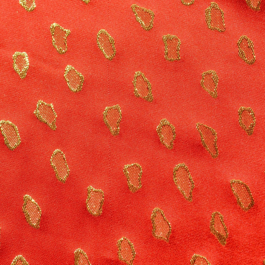 100% Silk Embroidered Silk Fabric Red and gold Embroidered 48" Wide Luxury Fabric Sewing | By the Yard