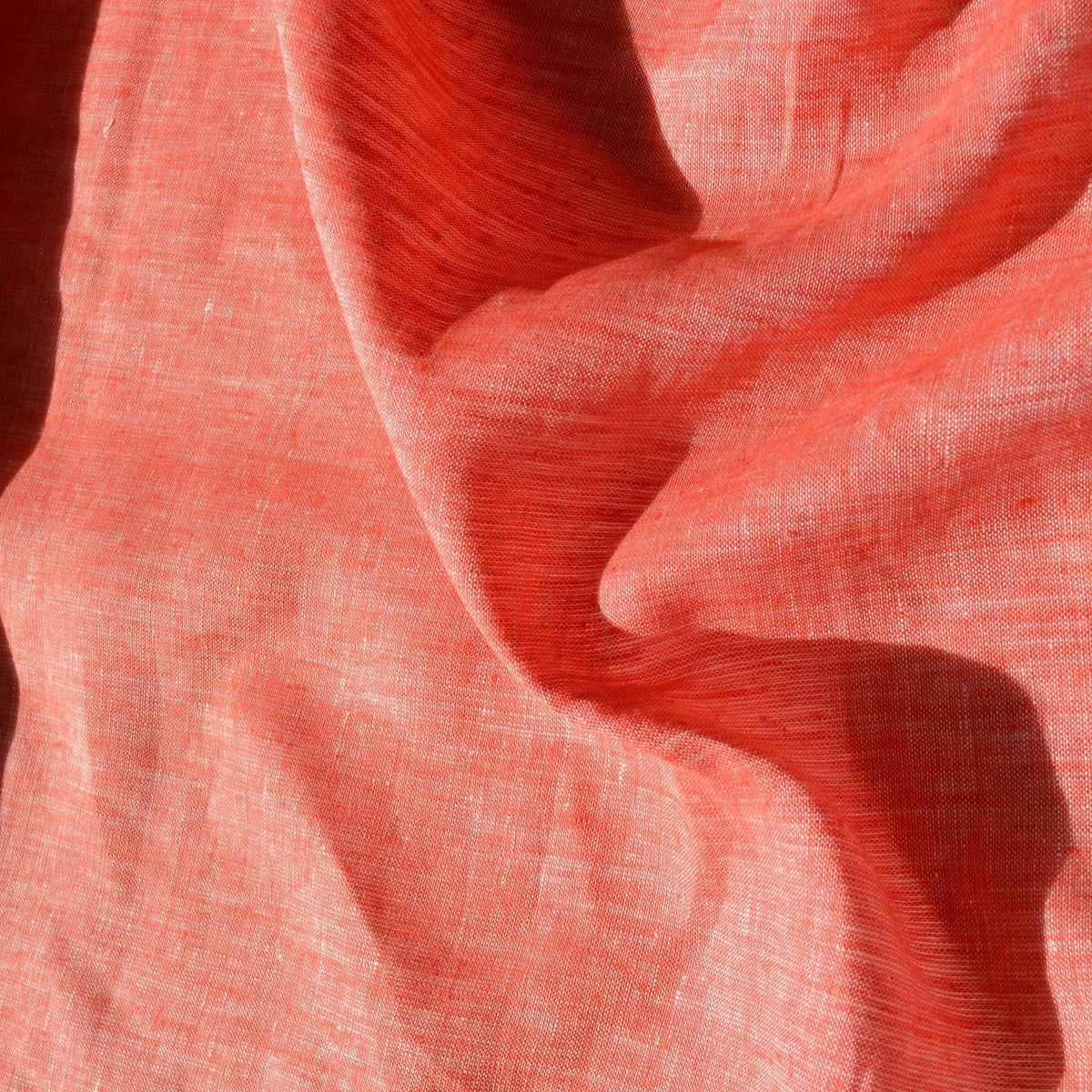 100% Linen Fabric Coral pink and white 56" Wide Dressmaking Tailoring | By the Yard
