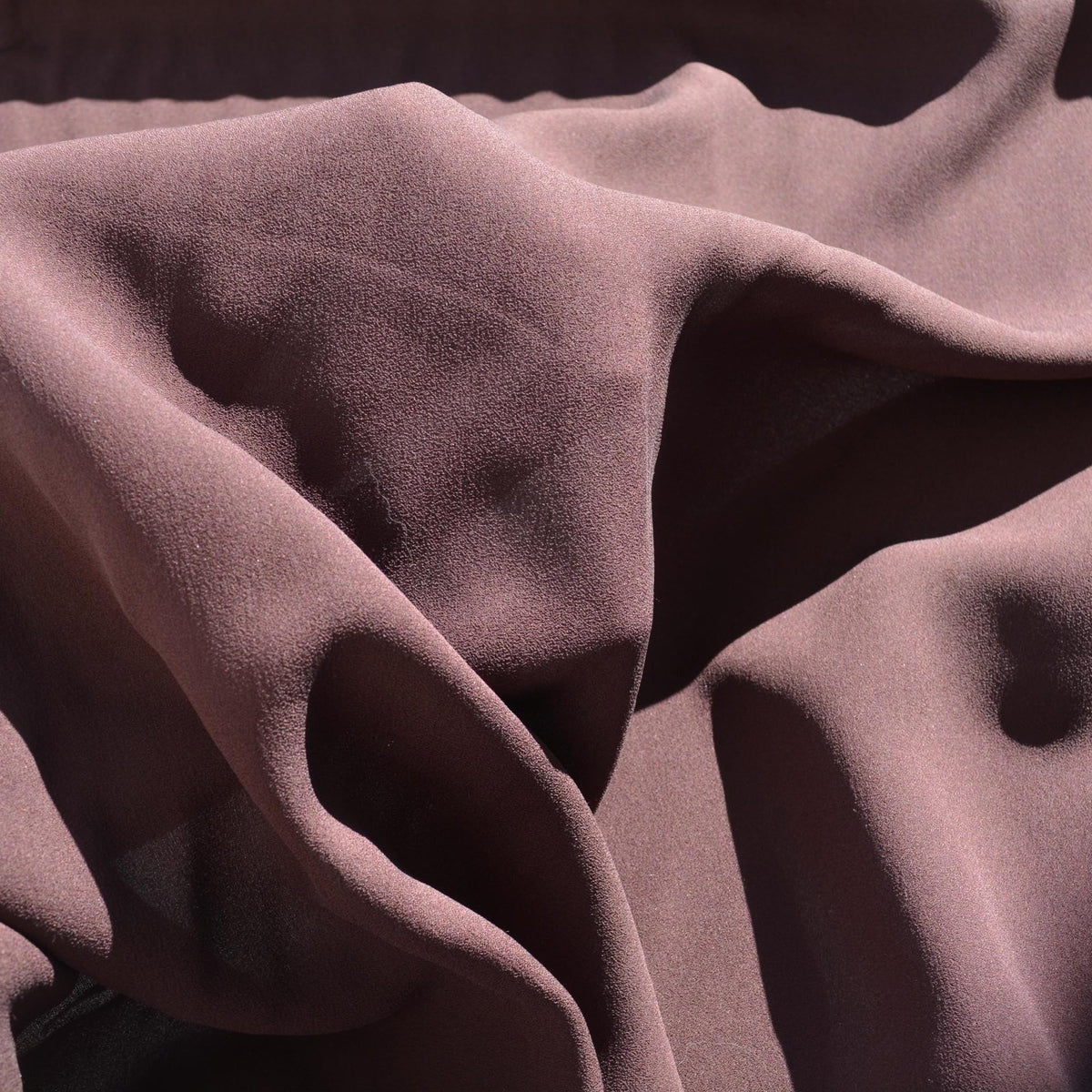 Silk Georgette Fabric | Brown | Luxury Designer Textile |By the Yard
