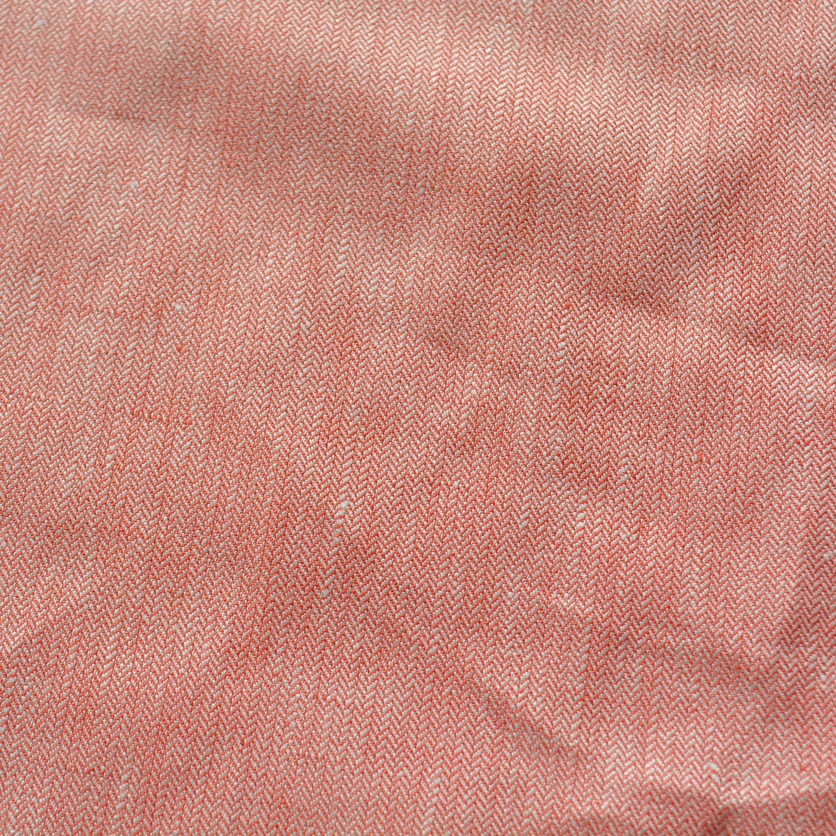 100% Linen Fabric Herringbone Orange and white herringbone 64" Wide Dressmaking Tailoring | By the Yard