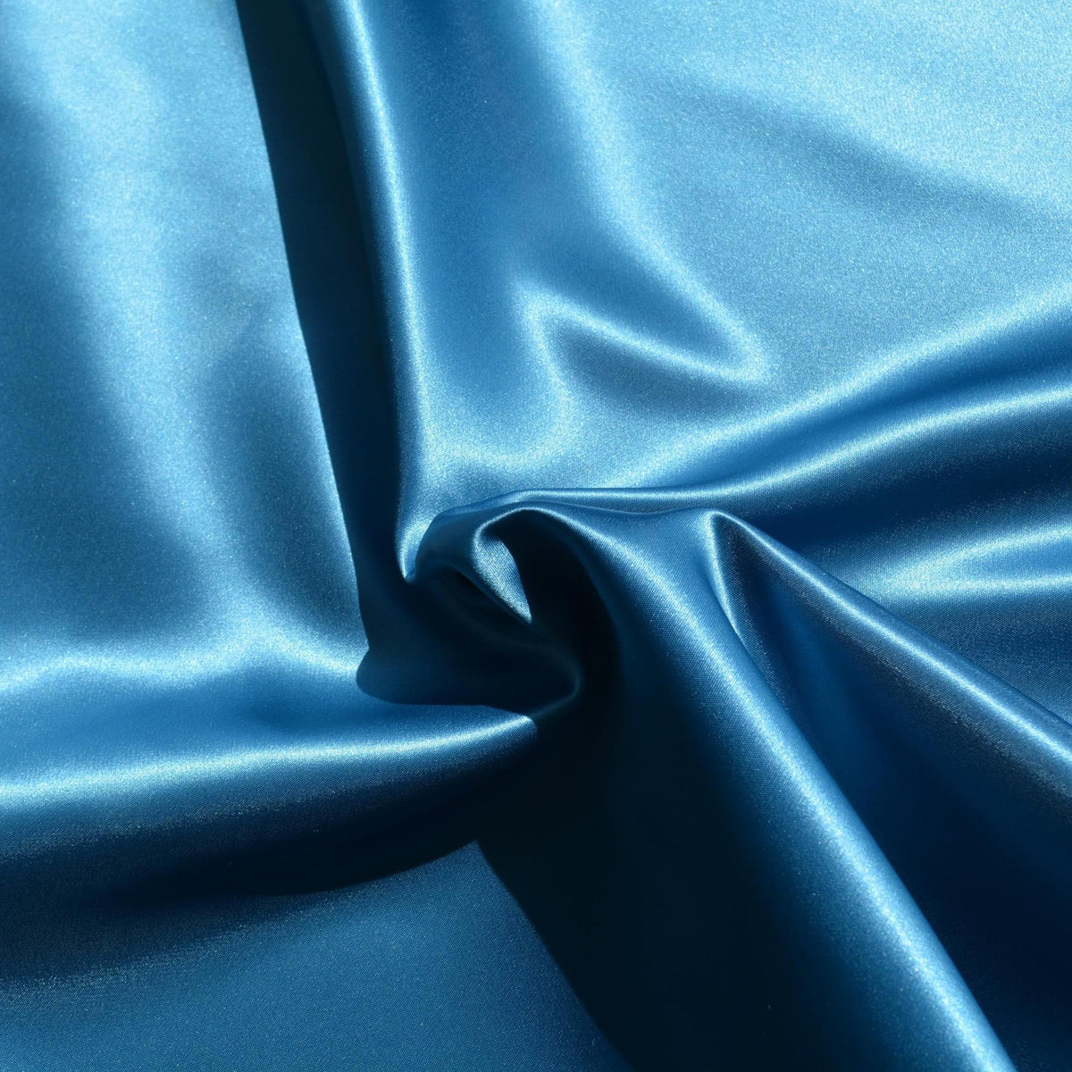 Blue Duchess Satin Fabric | Designer Deadstock | By the Yard