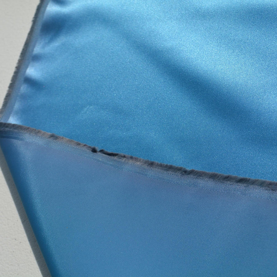 Blue Duchess Satin Fabric | Designer Deadstock | By the Yard