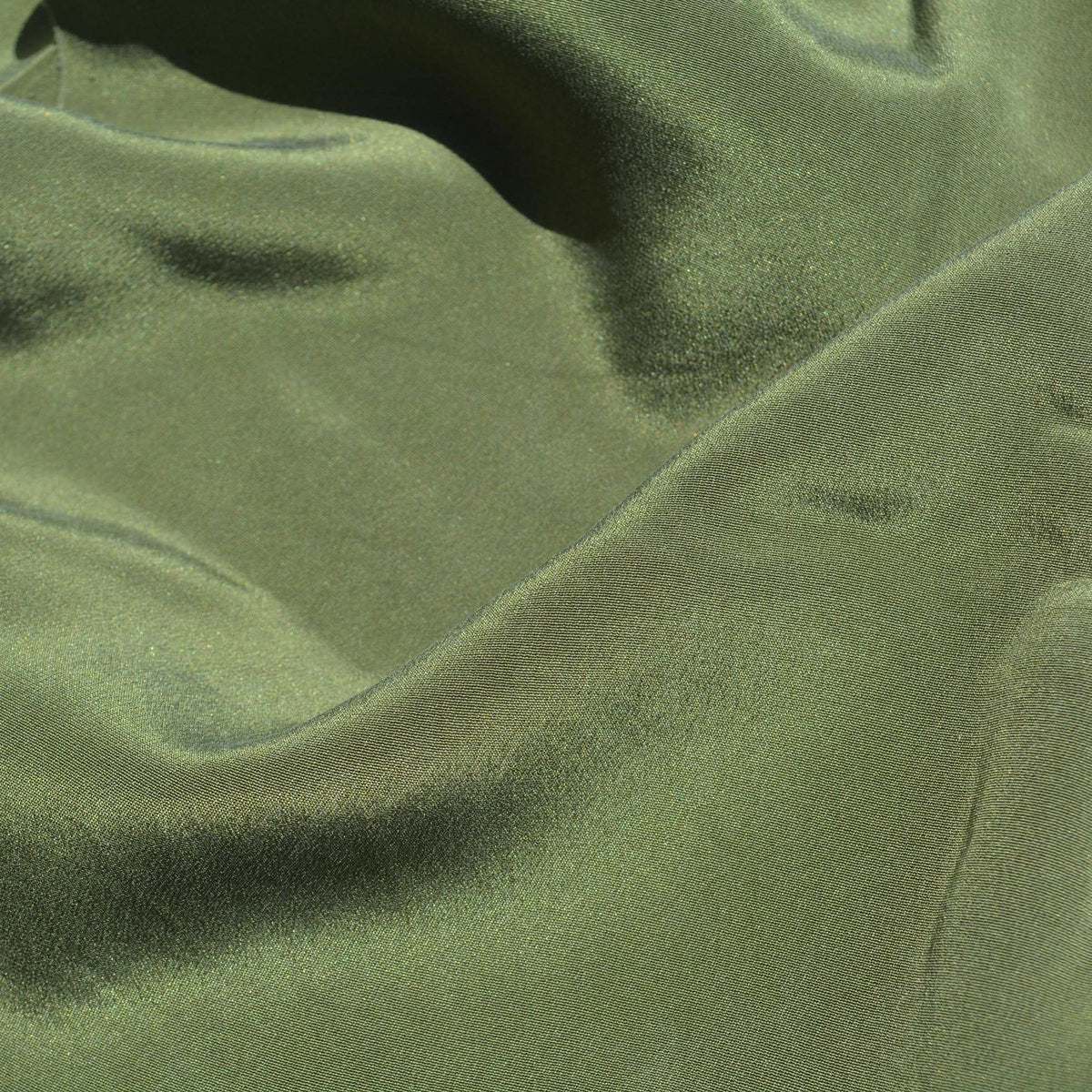 Pure Silk Crepe Fabric | Dark Green Heavyweight Designer Deadstock | Dresses, Skirts, Trousers | By the Yard