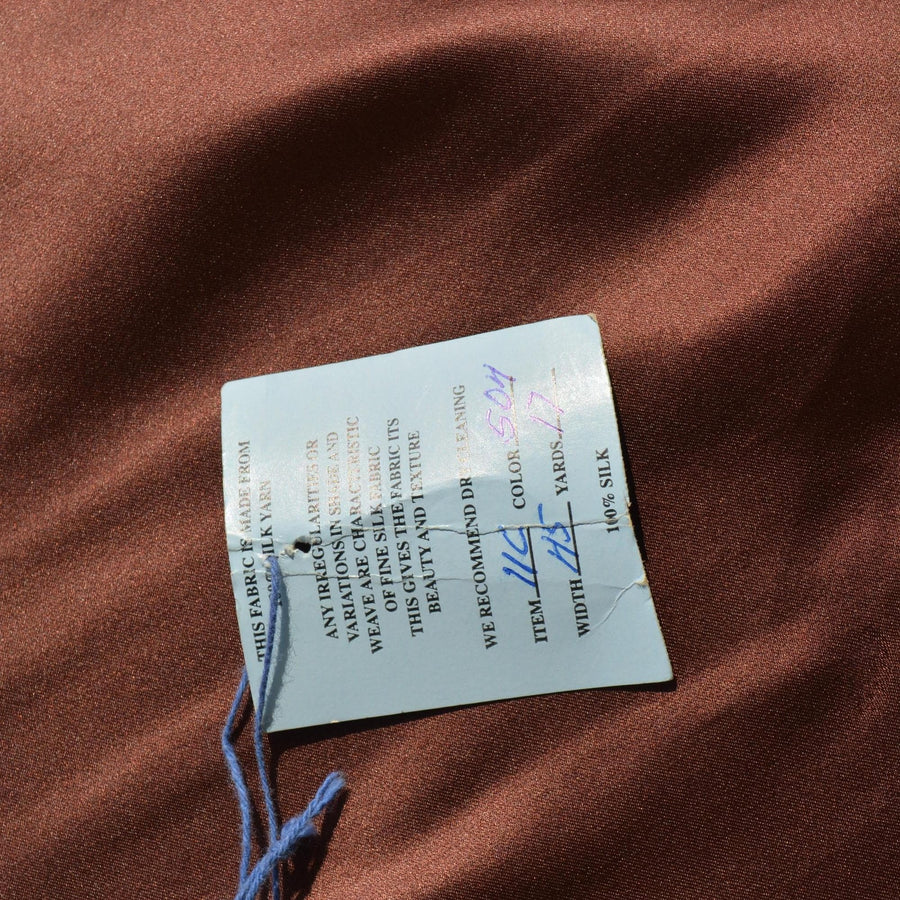 Brown 100% Silk Duchess Satin Fabric | Designer Deadstock | By the Yard