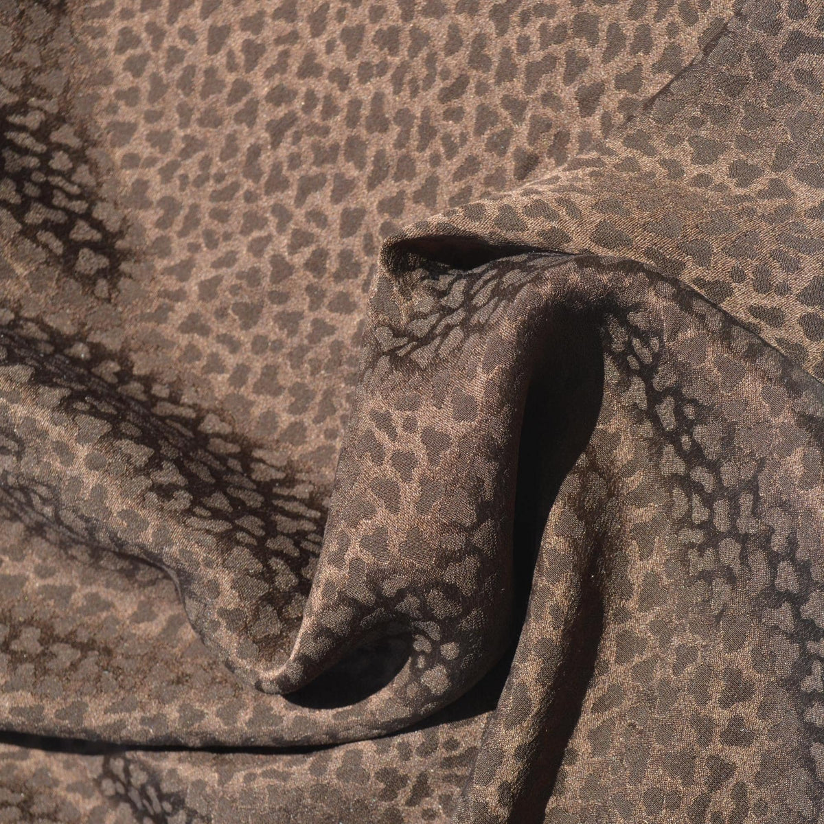 100% Silk Jacquard Fabric | Brown Designer Deadstock | Dresses, Skirts, Special Occasion | By the Yard