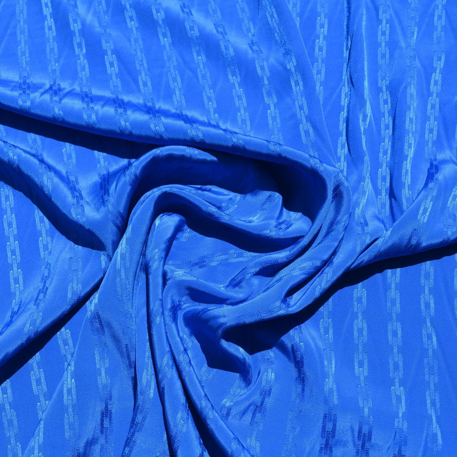 Jacquard Fabric | Blue Designer Deadstock | Dresses, Skirts, Special Occasion | By the Yard
