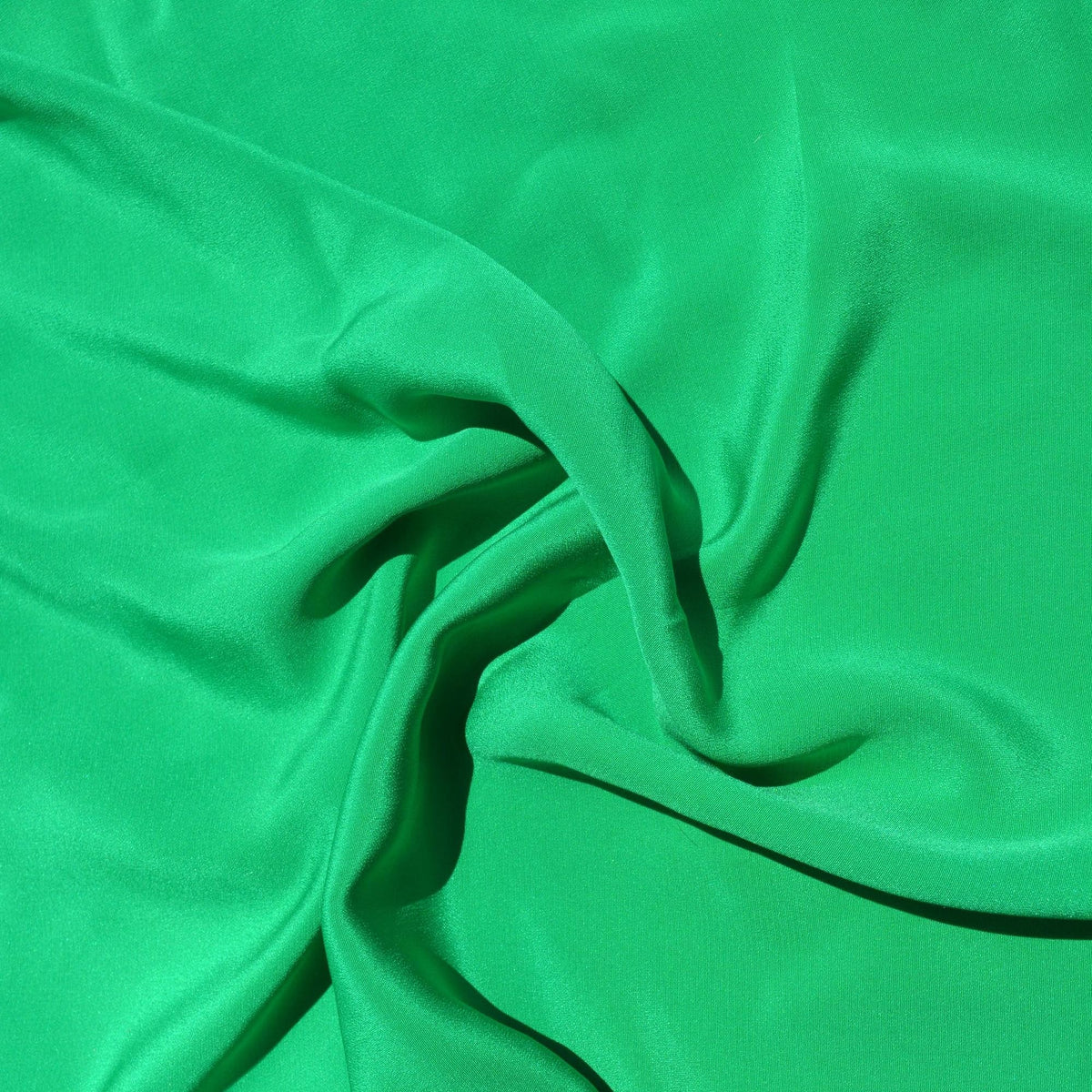Pure Silk Crepe Fabric | Green Heavyweight Designer Deadstock | Dresses, Skirts, Trousers | By the Yard