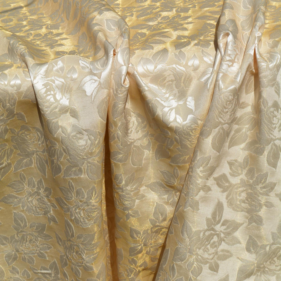 Silk Poly Brocade Fabric | Silk Floral Pattern | Upholstery Fabric & Home Decor Textile | Curtain, Drapery, Pillow | By the Yard