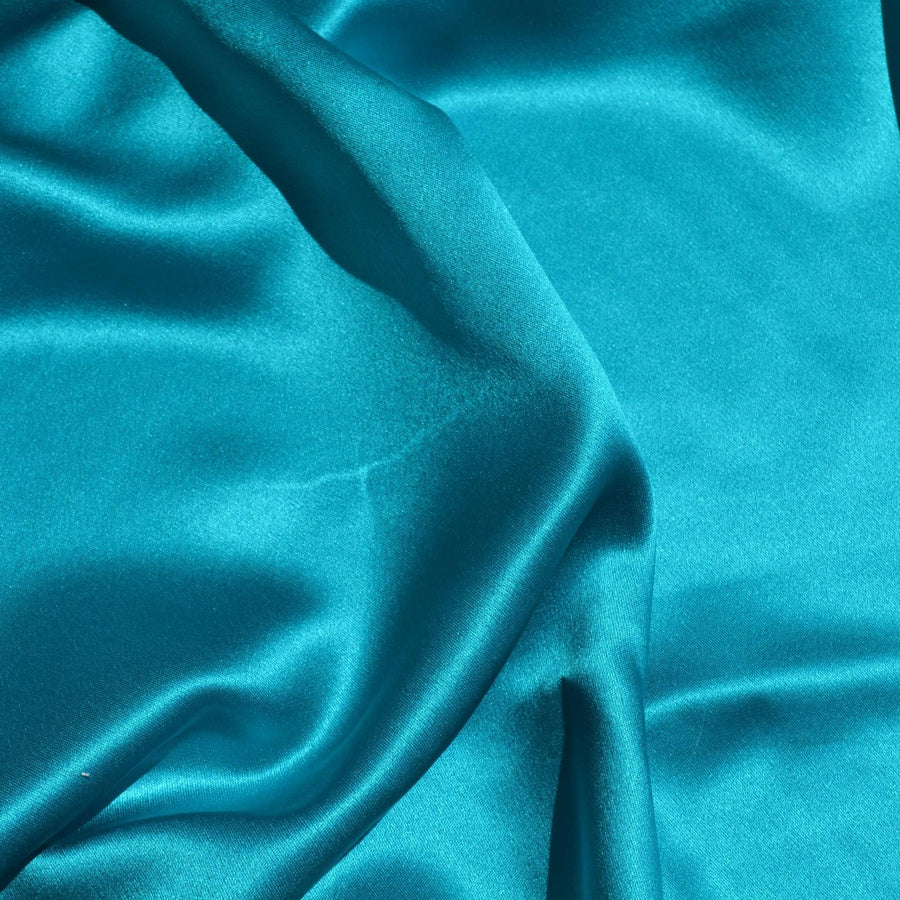 Pure Silk Crepe Back Satin Fabric | Blue Heavyweight Designer Deadstock | Dresses, Blouses, Special Occasion | By the Yard