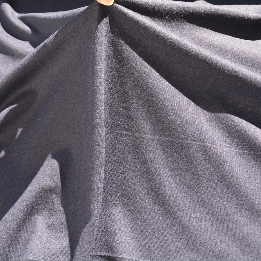Ponte Stretch Wool Blend Knit Fabric | Navy | Luxury Designer Textile |By the Yard