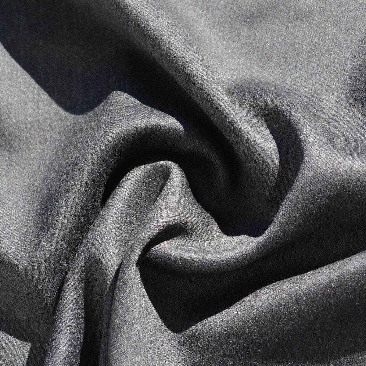 Double-Faced Wool Fabric | Navy/gray | Luxury Designer Textile |By the Yard