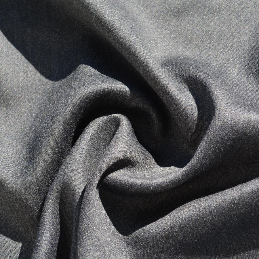 Double-Faced Wool Fabric | Navy/gray | Luxury Designer Textile |By the Yard