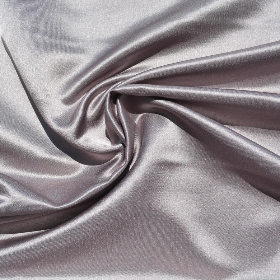 Silk Crepe Back Satin Fabric | Gray Mid-Weight Designer Deadstock | Dresses, Blouses, Special Occasion | By the Yard