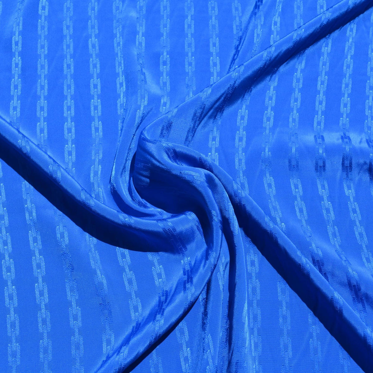 Jacquard Fabric | Blue Designer Deadstock | Dresses, Skirts, Special Occasion | By the Yard