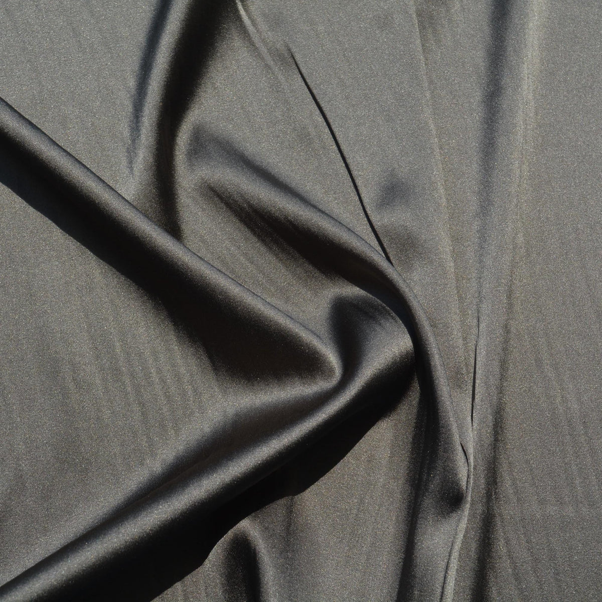 Pure Silk Charmeuse Stretch Fabric | Brown Designer Deadstock | Dresses, Skirts, Blouses | By the Yard