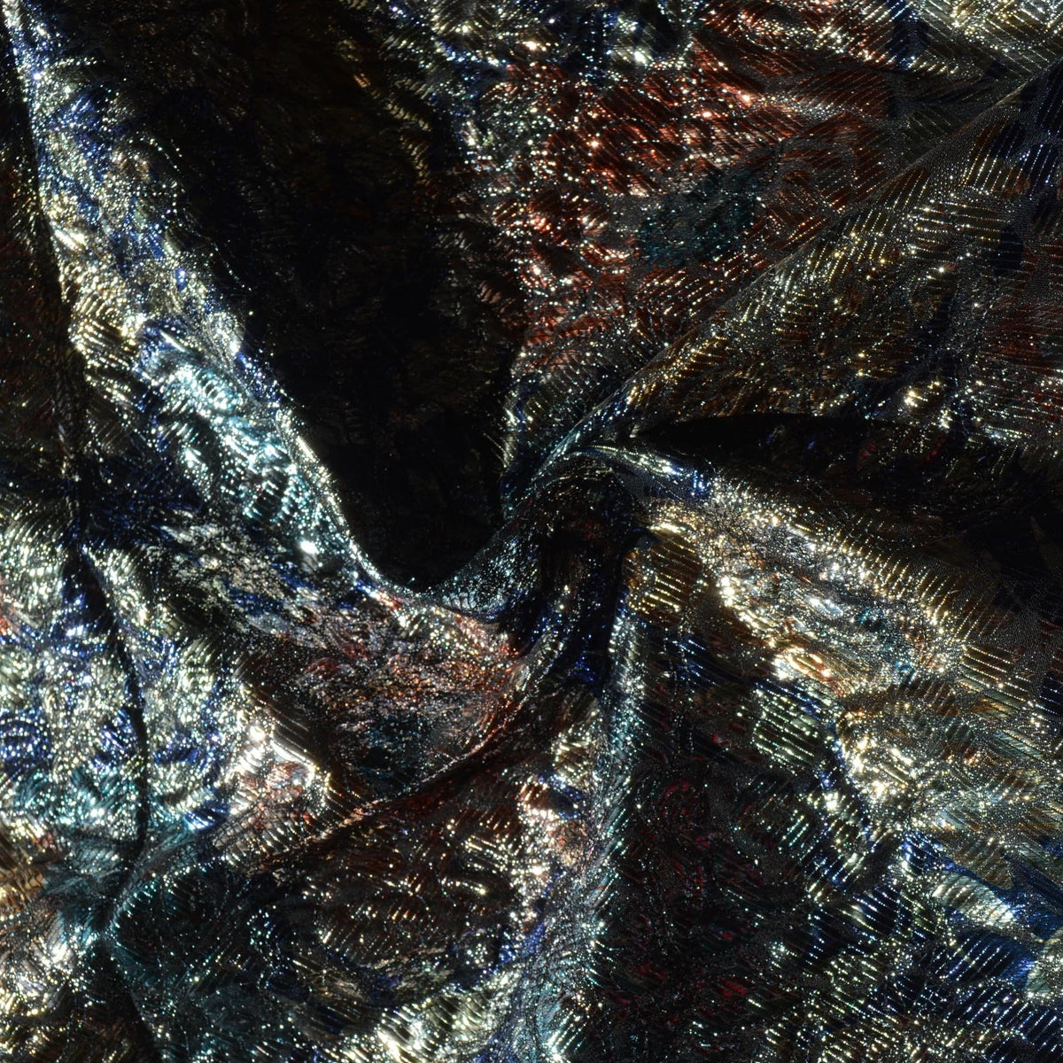 Black metallic Brocade Fabric | Designer Deadstock Yardage |By the Yard