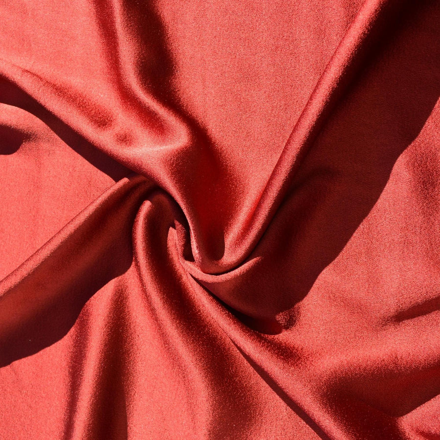 100% Silk Satin Fabric | Burgundy | Luxury Silk Yardage |By the Yard