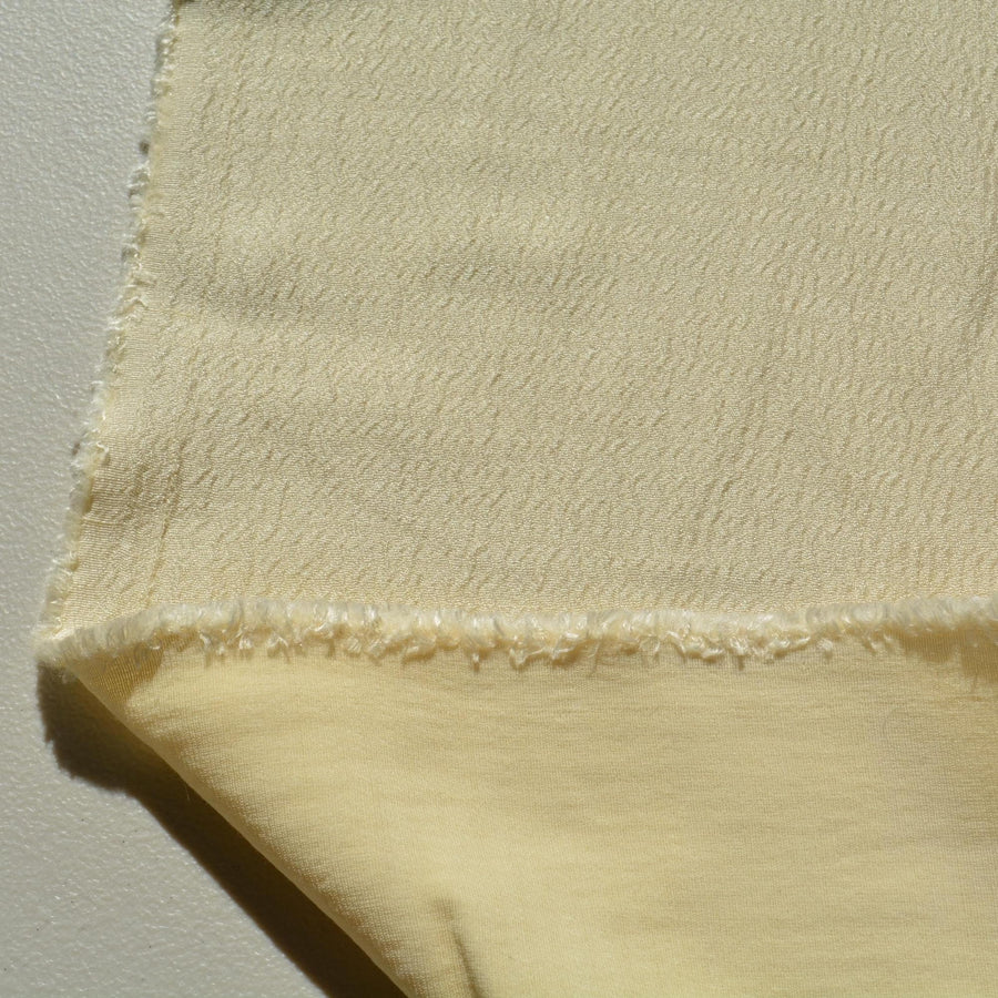 Ivory | wool polyester blend | Crinkled Crepe | Designer Deadstock | By the Yard