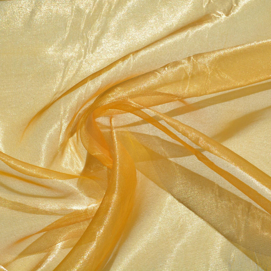 Silk Blend Organza Fabric | Yellow Gold Sheer Designer Deadstock | Dresses, Bridal, Special Occasion | By the Yard