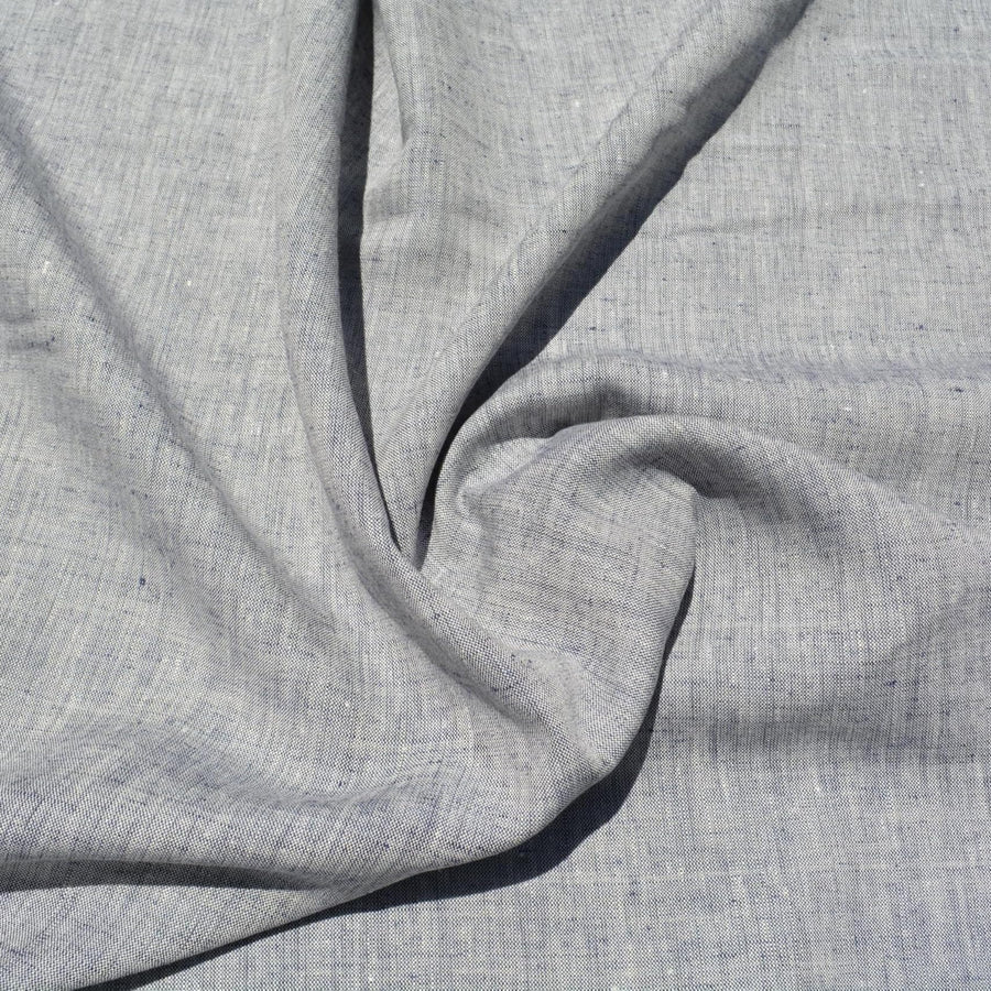 Navy & White Linen Fabric | 100% Midweight Linen Solid Weave 60" Wide | Linen Yardage for Clothing, Summer Dresses, Home Décor Sewing