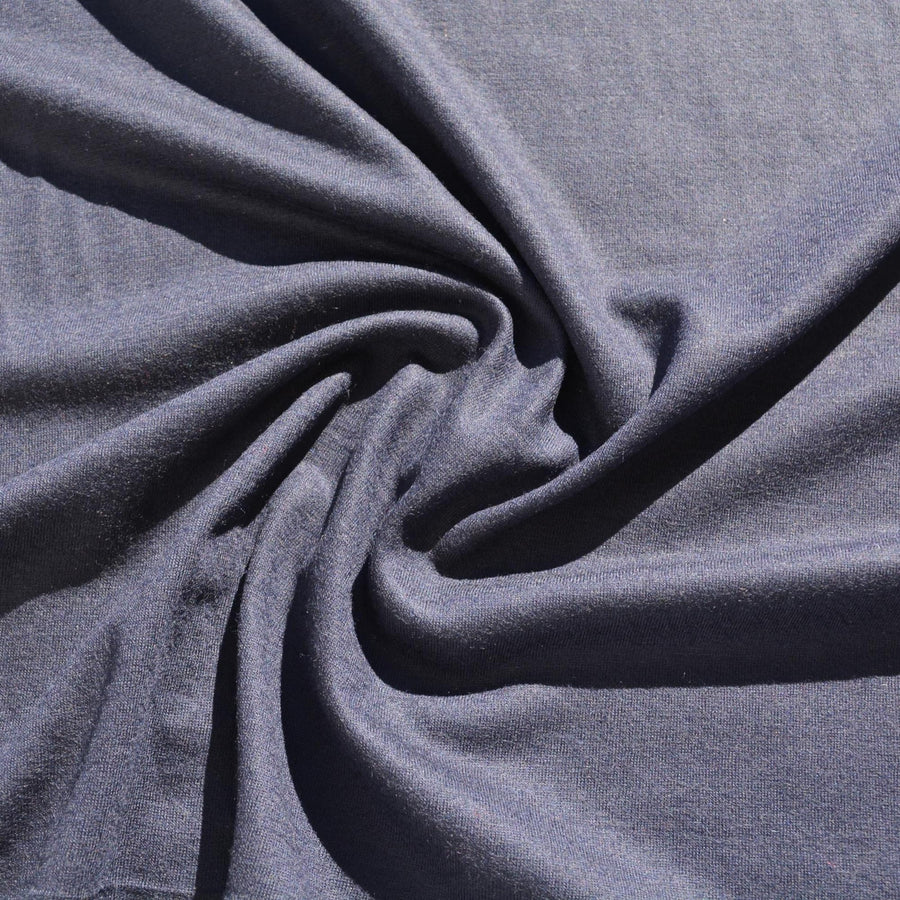 Ponte Stretch Wool Blend Knit Fabric | Navy | Luxury Designer Textile |By the Yard