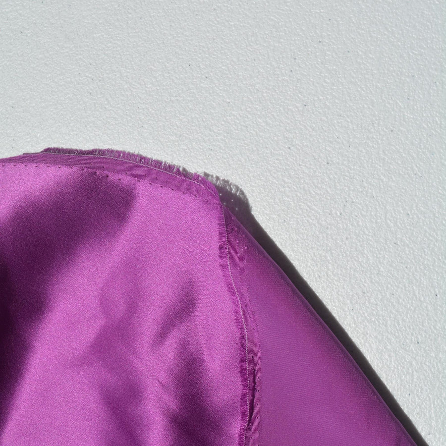 Pure Silk Charmeuse Fabric | Purple Designer Deadstock | Dresses, Skirts, Blouses | By the Yard