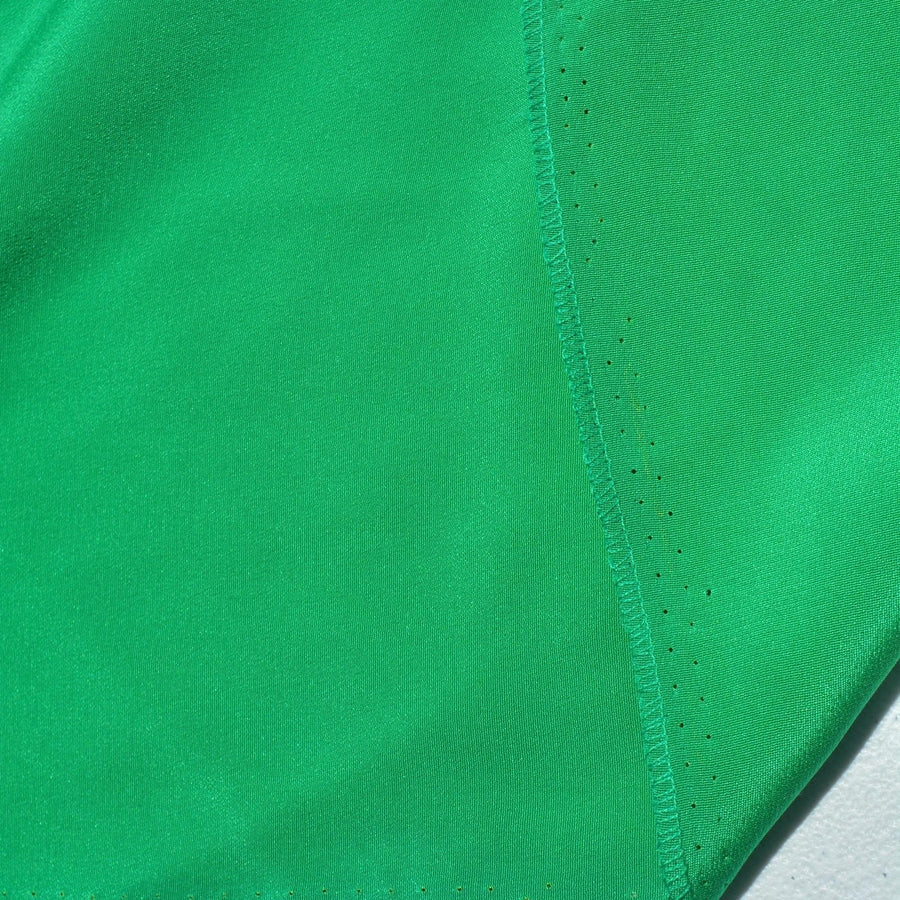Pure Silk Crepe Fabric | Green Heavyweight Designer Deadstock | Dresses, Skirts, Trousers | By the Yard