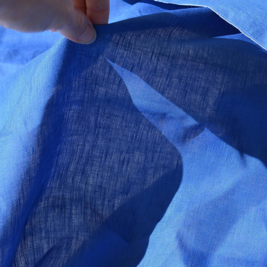 Blue | 100% linen | Sheer Linen | Designer Deadstock | By the Yard