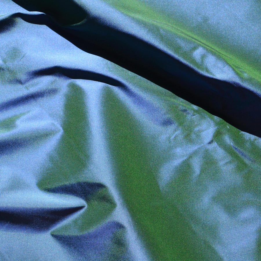Silk Taffeta Fabric Dark blue and green Two-tone 56" Wide Luxury Fabric | By the Yard