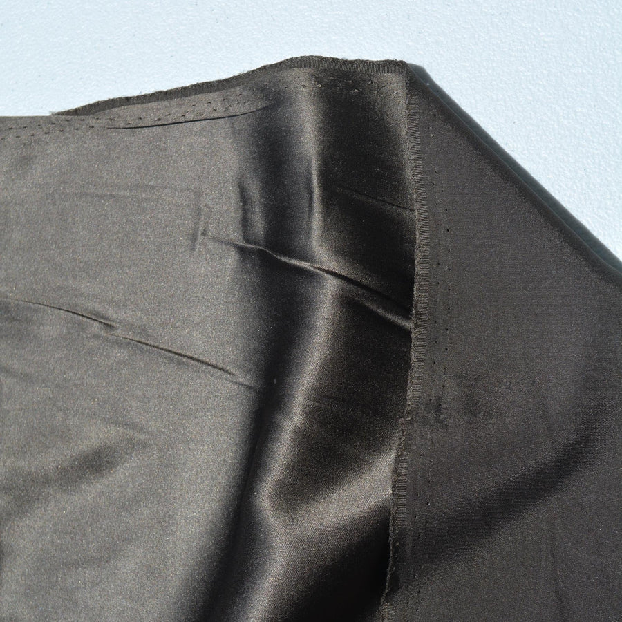 Pure Silk Charmeuse Stretch Fabric | Brown Designer Deadstock | Dresses, Skirts, Blouses | By the Yard
