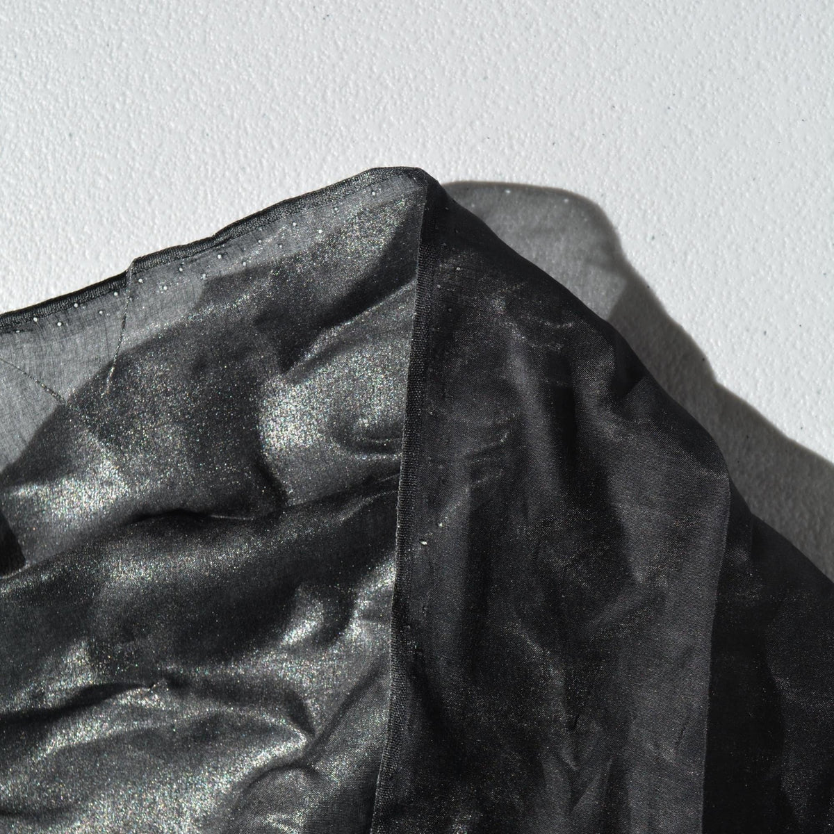 Silk Habotai Fabric Black and silver 55" Wide Luxury Fabric | By the Yard