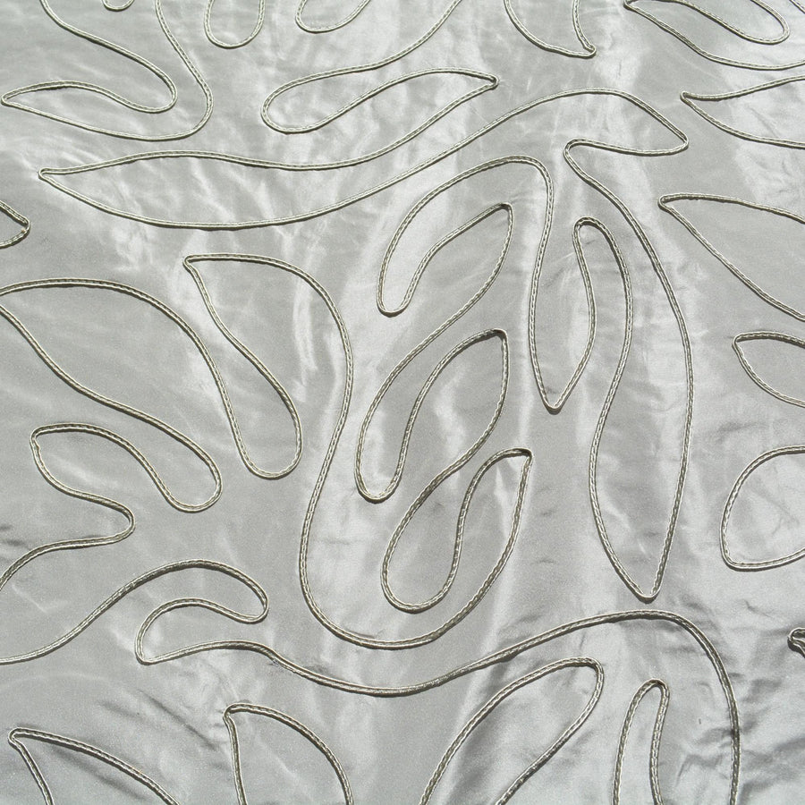 Silk Taffeta Fabric | Light gray | Luxury Designer Textile |By the Yard