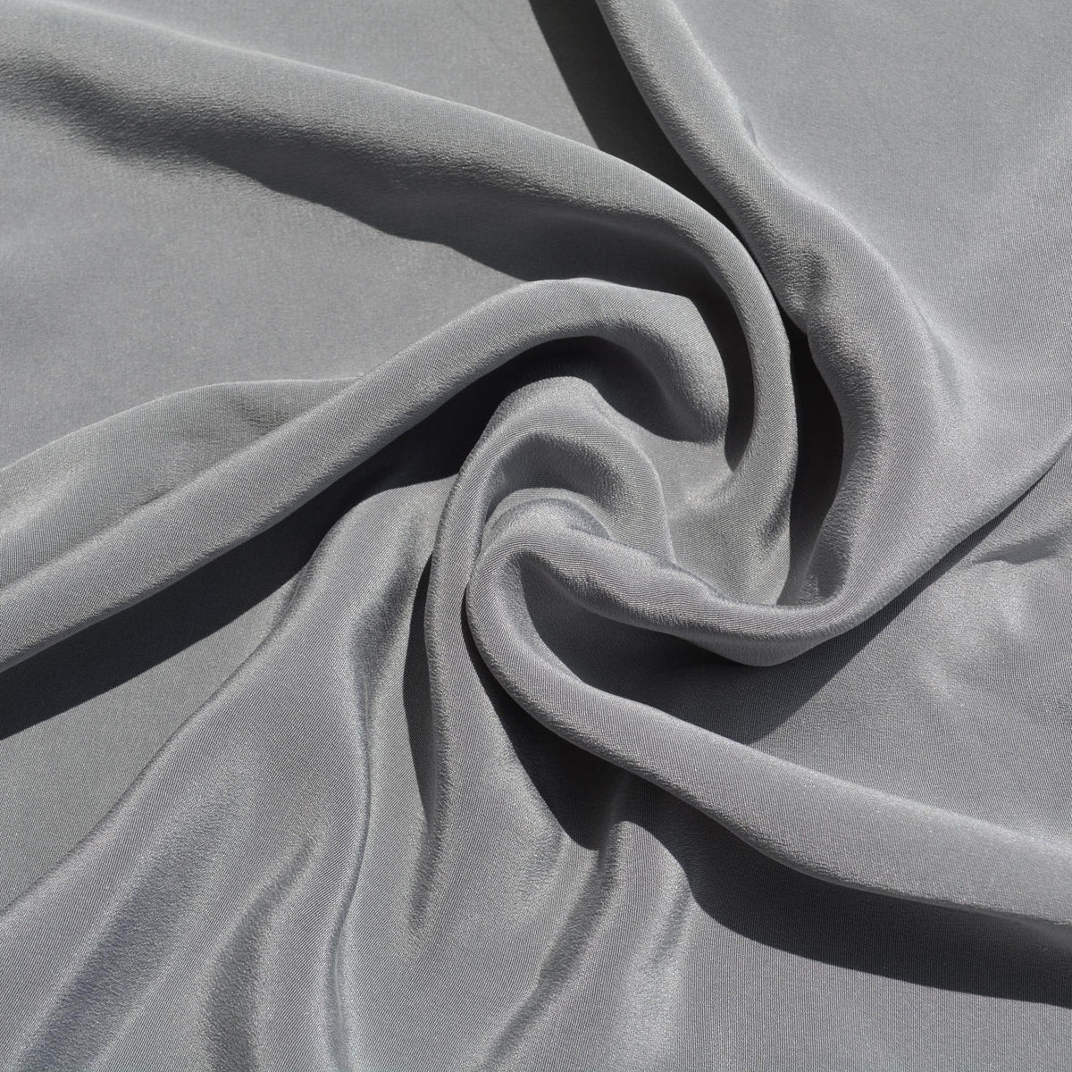 Pure Silk Crepe Fabric | Gray Heavyweight Designer Deadstock | Dresses, Skirts, Trousers | By the Yard