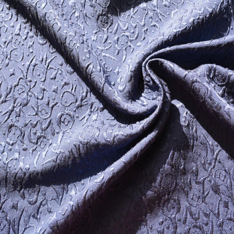 Louise Farrard Brocade Fabric | Navy | Upholstery Fabric & Home Decor Textile | Curtain, Drapery, Pillow | By the Yard