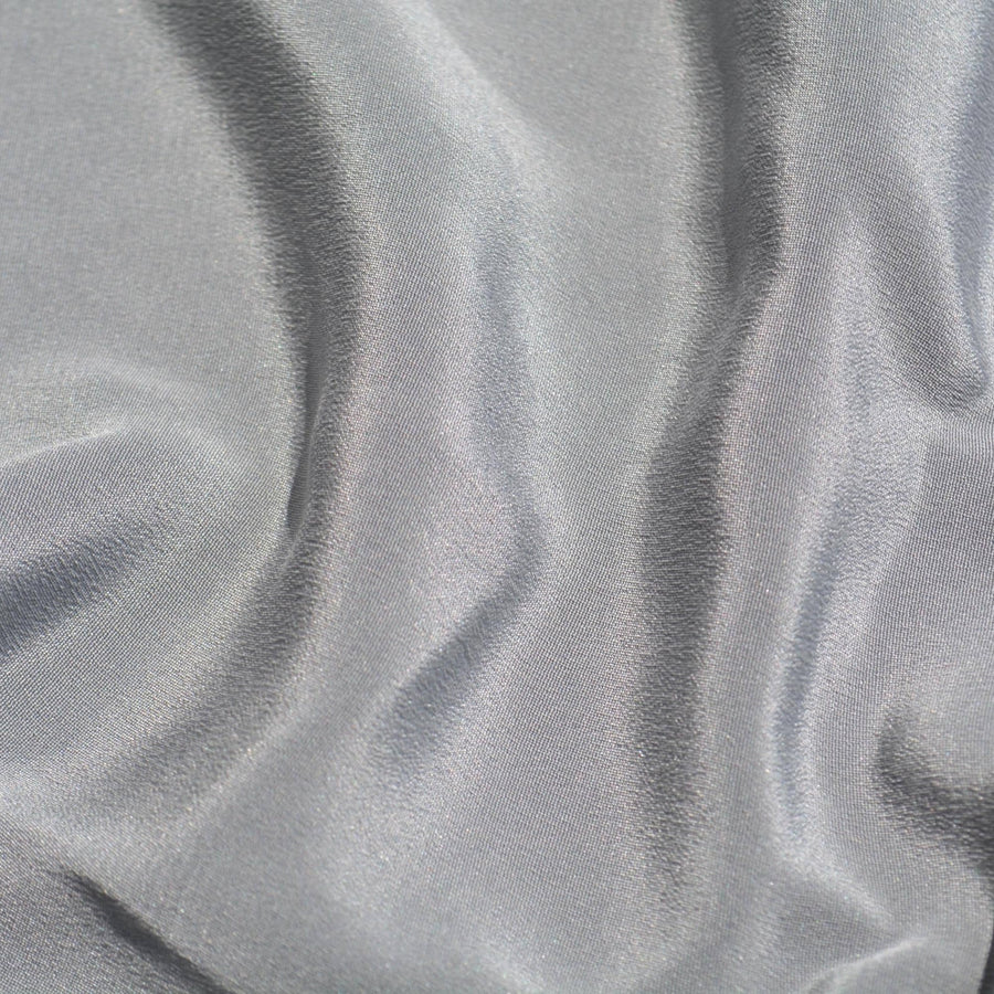 Pure Silk Crepe Fabric | Gray Heavyweight Designer Deadstock | Dresses, Skirts, Trousers | By the Yard