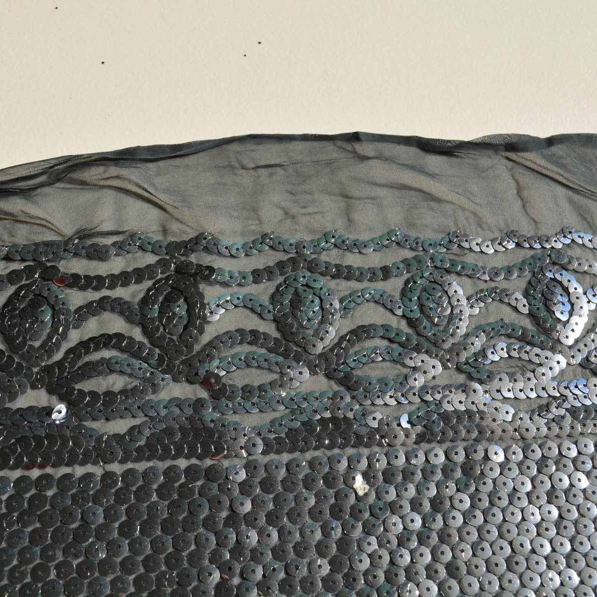Black and silver sequined Sequined Fabric Fabric | Designer Deadstock Yardage |By the Yard
