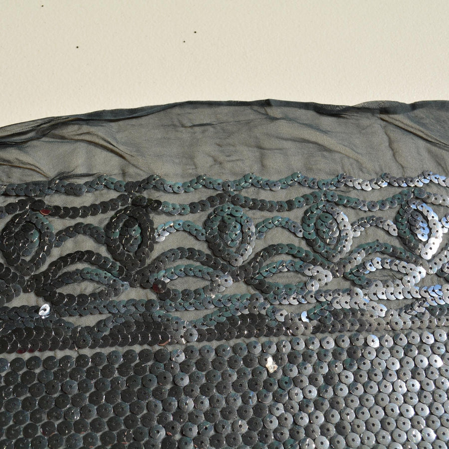 Black and silver sequined Sequined Fabric Fabric | Designer Deadstock Yardage |By the Yard