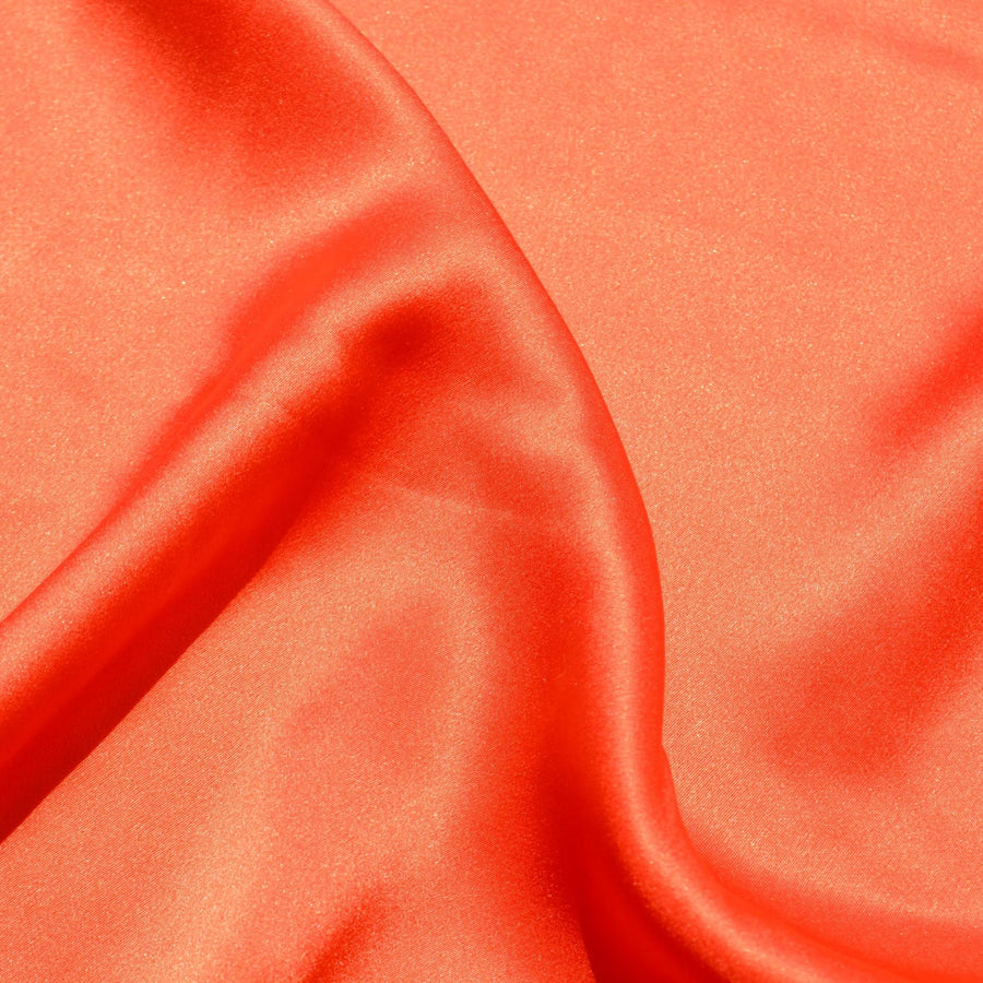 Pure Silk Charmeuse Stretch Fabric | Orange Designer Deadstock | Dresses, Skirts, Blouses | By the Yard