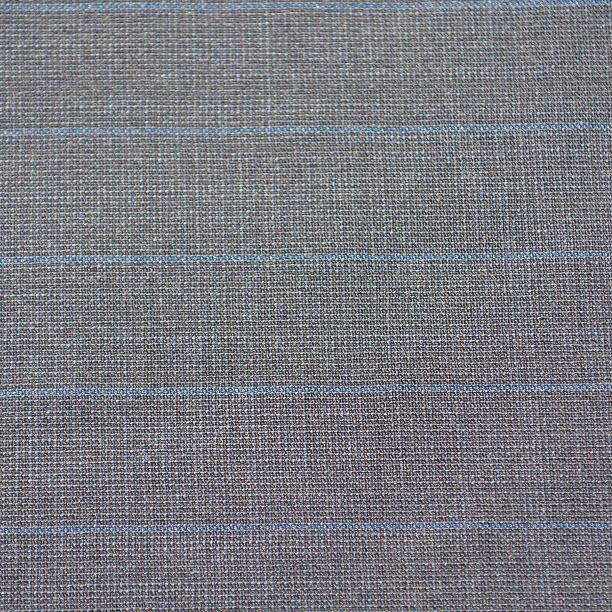 British Super 150s Wool Suiting | Gray with Blue Stripes | Made in England Classic Tailoring Fabric | By the Yard