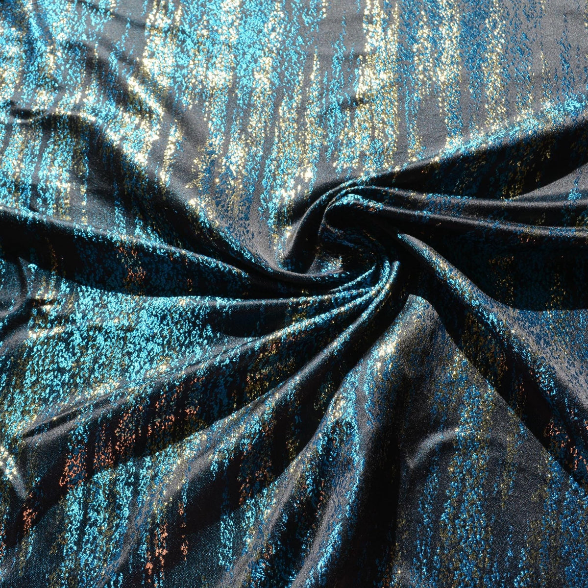 100% Silk Embroidered Silk Fabric Black and blue Embroidered 59" Wide Luxury Fabric Sewing | By the Yard