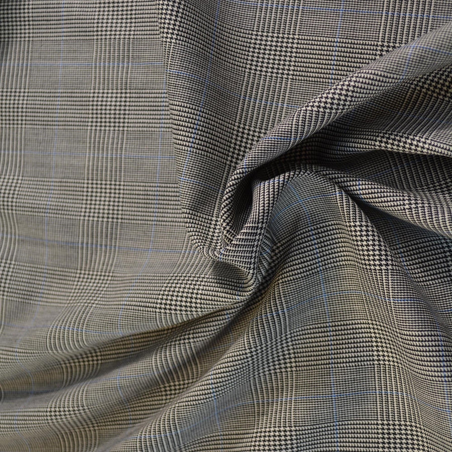 British Cashmere Super 120s Wool Houndstooth Fabric | Made in England | Designer Fabric Yardage |By the Yard